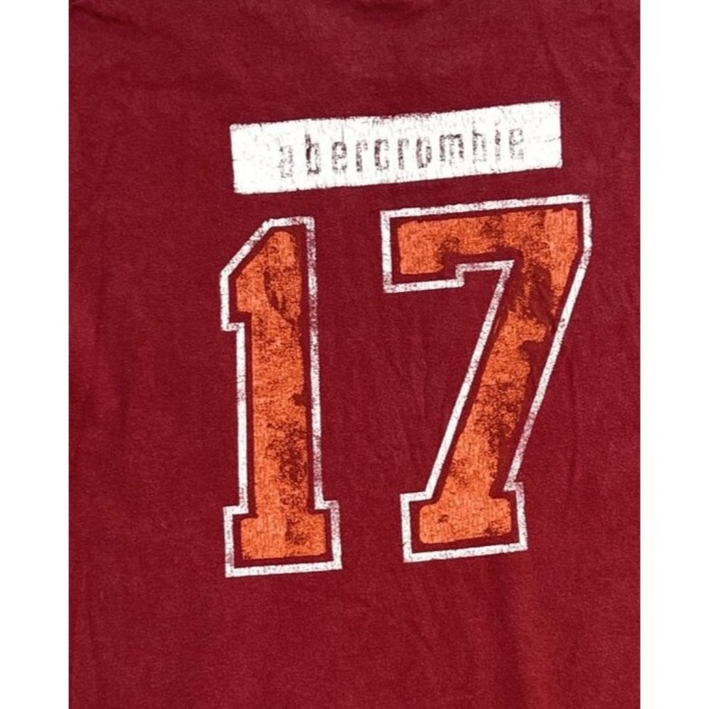 Vintage Abercrombie Shirt Mens XL Red Spell Out Single Stitch Tee Preppy 90s - Picture 5 of 8